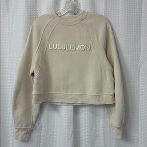 Lululemon Scuba Oversized Pullover Wordmark ~ XS/S ~ Bone